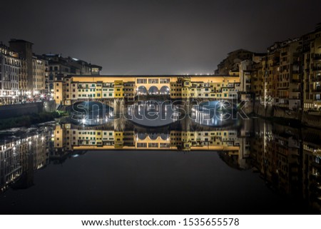 Similar – Image, Stock Photo Promenade in Florence at night