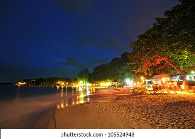 Night View Of Beach At Koh Samet Thailand