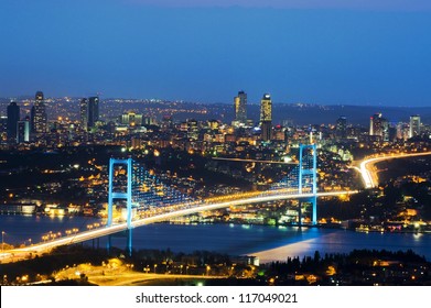 The night view of Bosphorus Bridge