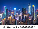 Night view of Chongqing Architecture and urban skyline

