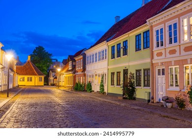 Night view of a colorful street in the center of Odense, Denmark. - Powered by Shutterstock