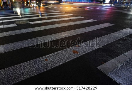 Similar – Road crossing with wide crosswalk in the USA