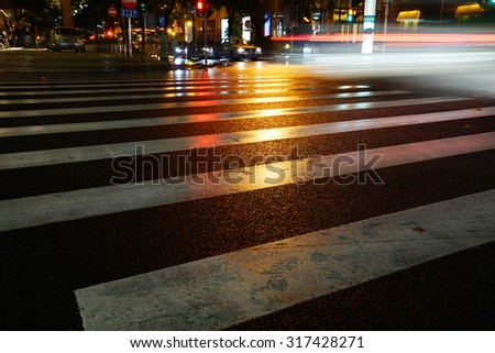 Similar – Road crossing with wide crosswalk in the USA