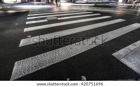 Similar – Road crossing with wide crosswalk in the USA