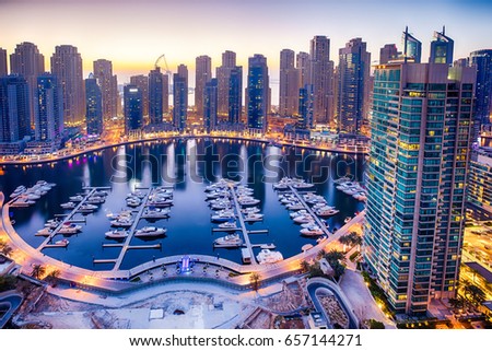 Night view of Dubai Marina taken from where yacht club which is demolished now used to be.