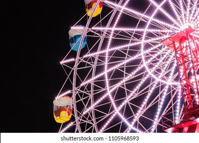 Night view of ferris wheel at luna park sydney