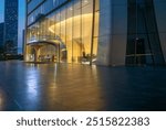 Night view of the Financial Center Square in Qianjiang Century City, Hangzhou, China