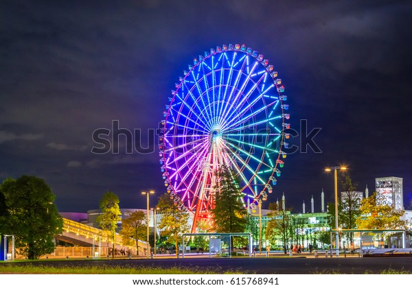 日本東京 お台場の大観覧車の夜景 の写真素材 今すぐ編集