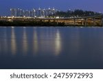 The night view of Guri Amsa Bridge, the 21st bridge of the Han River