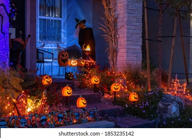 Night view of a house with halloween decoration at Las Vegas - Shutterstock ID 1853235142