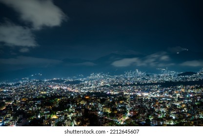 Night View Of Kathmandu City, Nepal.