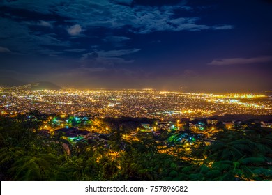 Night view of Kingston, Jamaica.