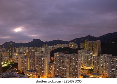 Night View At Kowloon Bay, Hong Kong