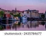night view of leith, a port area in the north of Edinburgh, Scotland, UK
