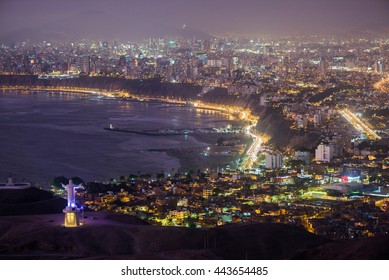 Night View Of Lima City.