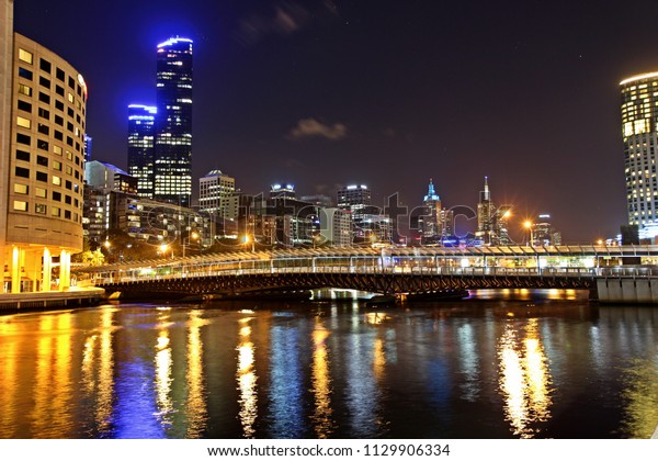 Night View Melbourne Victoria Australia Stock Photo Edit Now