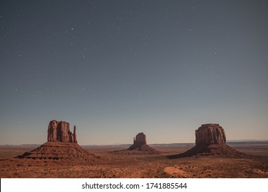 A Night View Of Monument Valley