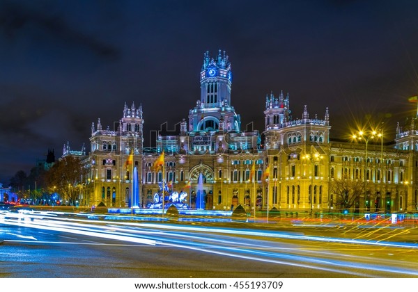 Night View Palacio De Cibeles Madrid Stock Photo Edit Now