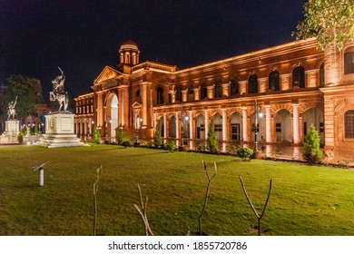 Night View Of The Partition Museum Building At The Town Hall In Amritsar, India