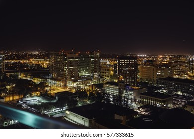 Night View Of San Jose, California From The Hotel Roof