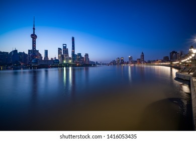 Night View Of Shanghai Lujiazui Free Trade Zone