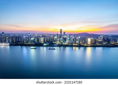 Night view skyline of financial center in Hunan, China - Shutterstock ID 2231147185