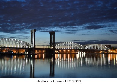 Night View Of The St Petersburg, Russia.