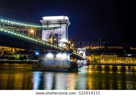 Similar – Image, Stock Photo View of Szechenyi Bridge and St. Stephen Cathedral in Budapest