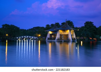 Night View At Taichung Park, Taiwan