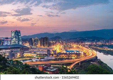 Night View Of Taipei In Nangang District