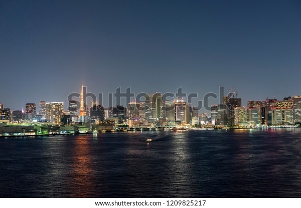 Night View Tokyo Bay Area Stock Photo Edit Now