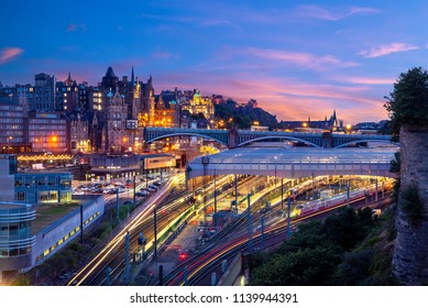 night view of waverley station in edinburgh, scotland - Powered by Shutterstock