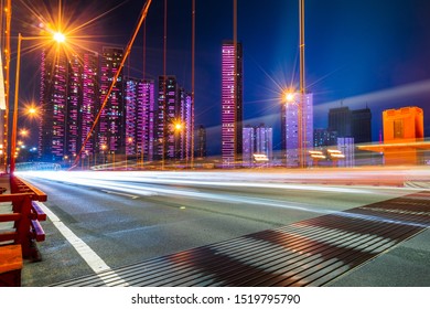 Night View Of Yanxia Bridge, Wuchang District, Wuhan