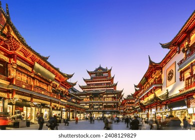 Night view of Yu Garden in Shanghai