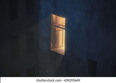 Night Window In The House