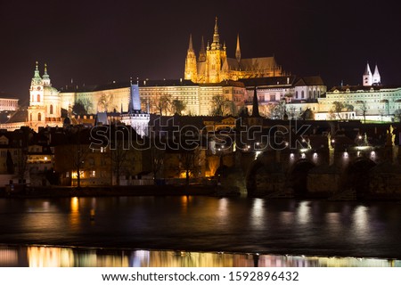 Similar – Prag bei Nacht Fluss