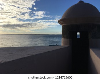 Nightfall In Ancient Fort Of The Portuguese Empire Made By The Templars At Morro De São Paulo