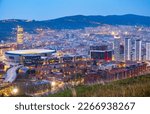 Nightfall in the great Bilbao city, Bizkaia, Basque Country, Spain