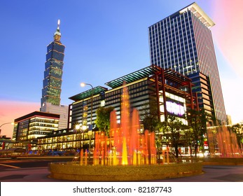 Nightfall and modern buildings - Powered by Shutterstock