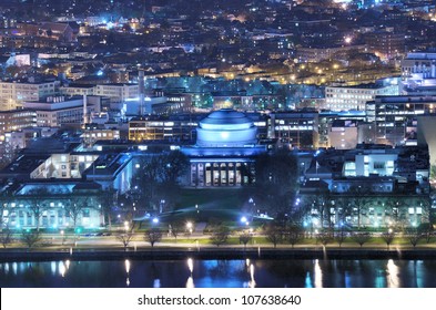 Nightime view of Cambridge, Massachusetts