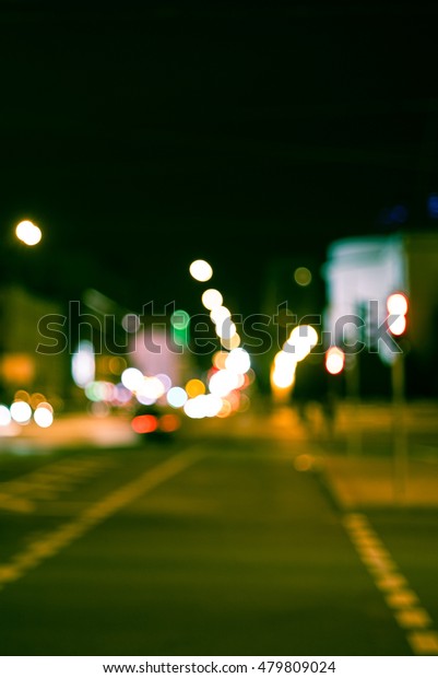 Nightlife road\
lighting lanterns multicolored lights bokeh car home street yellow\
dark blue sparkling lights\
vertical