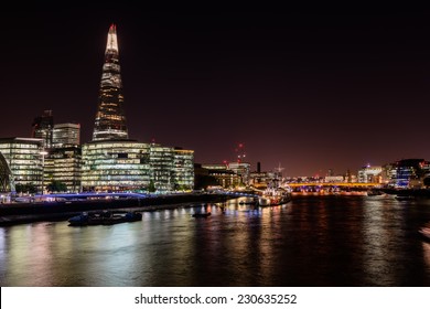 Nightly City Scape At The River Thames, London, UK