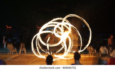 nightly fireshow on ko phi phi island in thailand