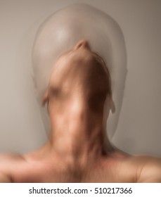 Nightmare with a feeling of suffocation, mental disorder trapped in bubble