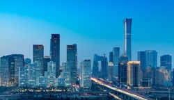 Nightscape Of China's Beijing International Trade Business Circle