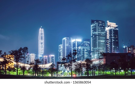 Nightscape of Modern Urban Architecture - Shutterstock ID 1365863054