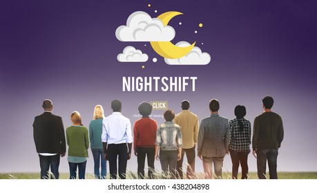 Nightshift Business Laptop People Time Work Concept