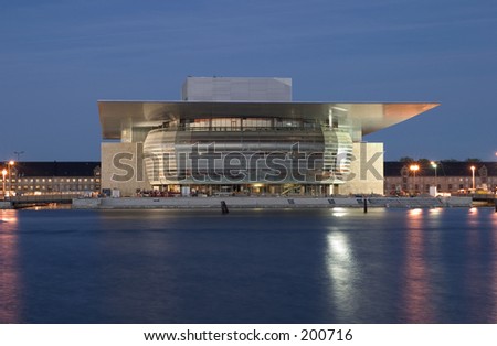 Nightshot of the new operahouse in Copenhagen before opening