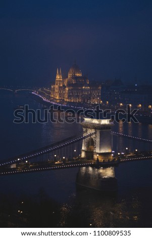 Similar – Foto Bild Nachtmalerei der Donau, die durch Budapest fließt.