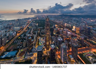 Nightview Of Shenzhen Building Night City